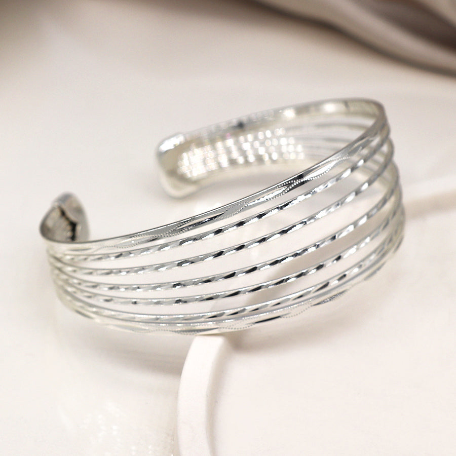 Hammered Multi Strand Bangle