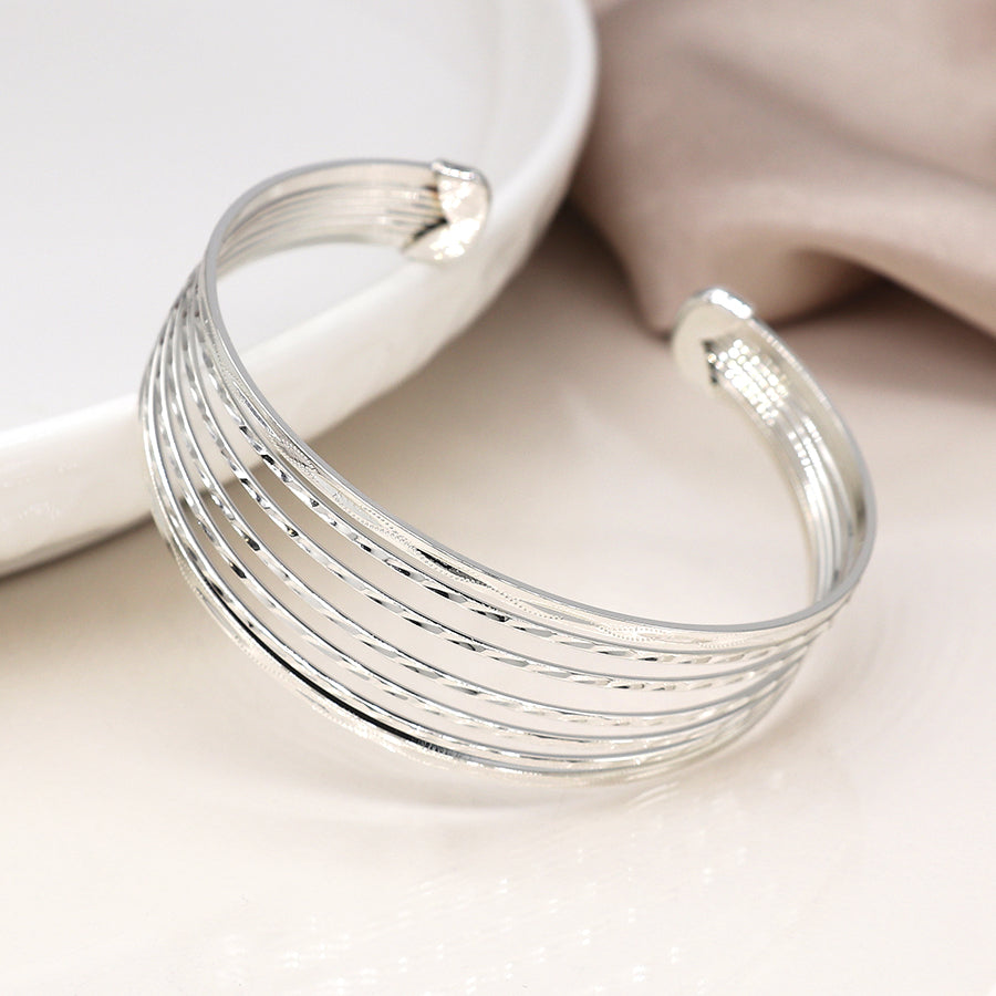 Hammered Multi Strand Bangle