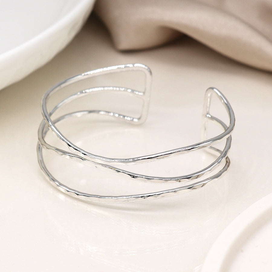 Hammered Triple Wave Bangle