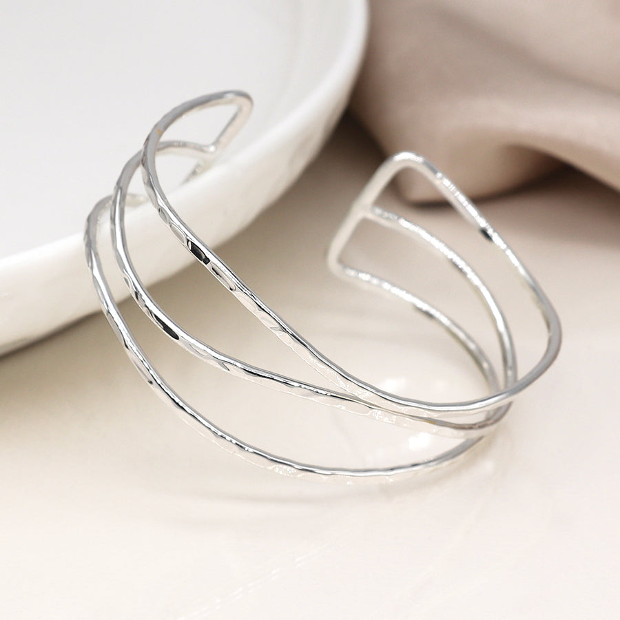 Hammered Triple Wave Bangle