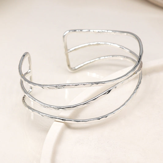 Hammered Triple Wave Bangle