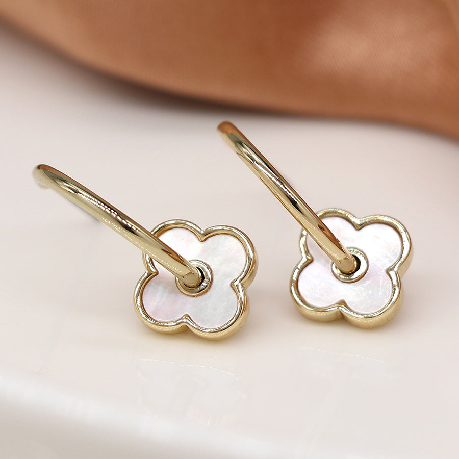 C-Hoop Quatrefoil Earrings