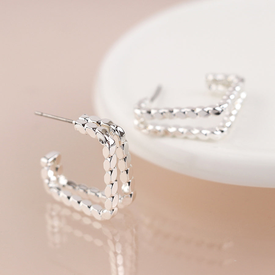 Double Twist Strand Square Earrings
