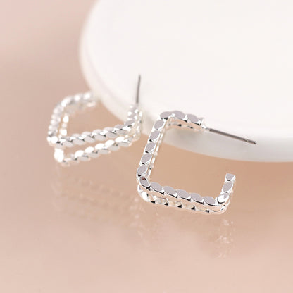 Double Twist Strand Square Earrings