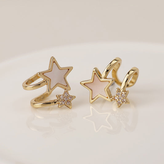 Pearl & Crystal Star Earrings