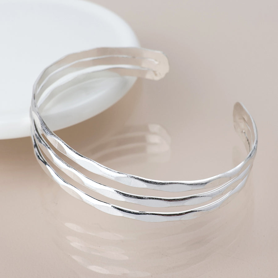 Hammered Worn Bangle