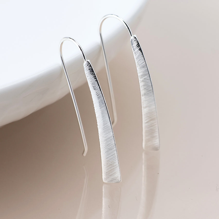 Brushed Tri-Edge Drop Earrings