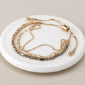 Golden Smokey Crystal & Chains Bracelet