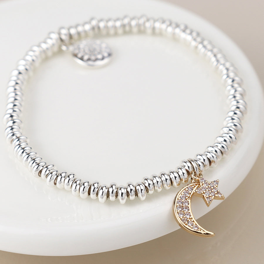 Crystal Crescent & Moon Bracelet