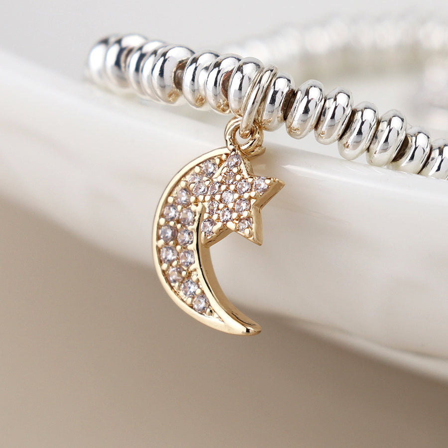 Crystal Crescent & Moon Bracelet
