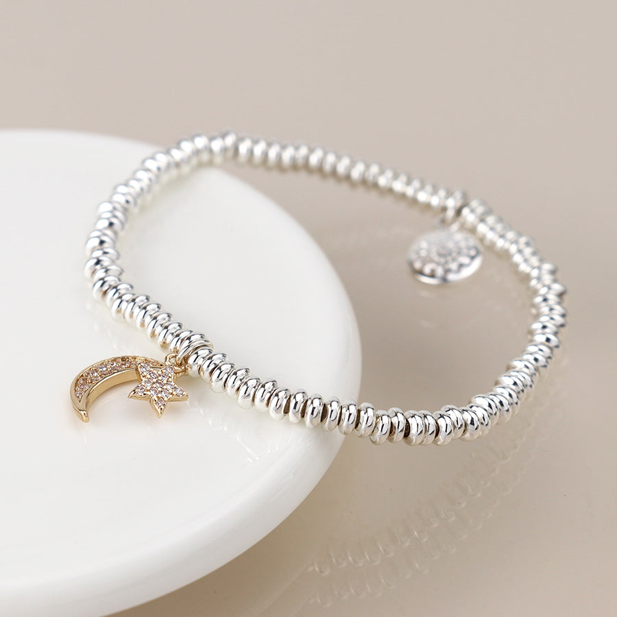 Crystal Crescent & Moon Bracelet