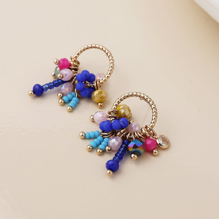 Golden Hoop & Bead Earrings