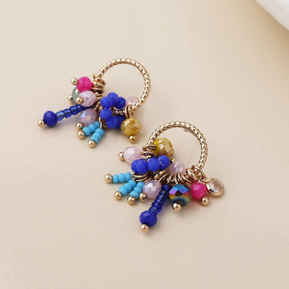 Golden Hoop & Bead Earrings