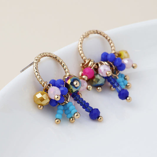 Golden Hoop & Bead Earrings
