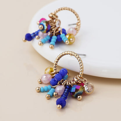 Golden Hoop & Bead Earrings