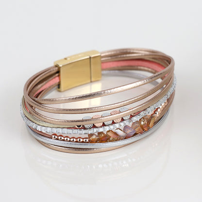 Rose Gold, Silver Pink Mix Magnetic Bracelet