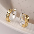 Two Tone Square Small Hoops