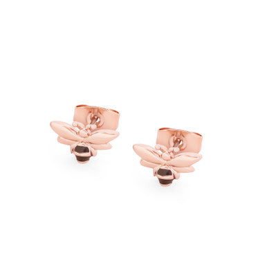 Bee Stud Earrings | Rose Gold