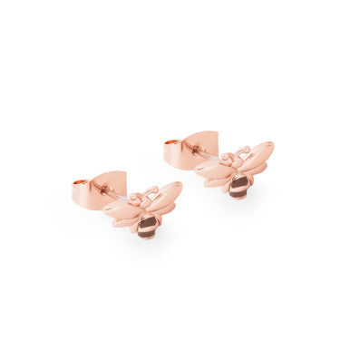 Bee Stud Earrings | Rose Gold