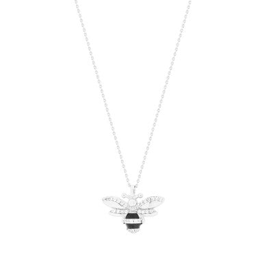 Bee CZ Insert Pendant | Silver