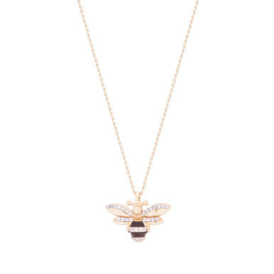 Bee CZ Insert Pendant | Gold