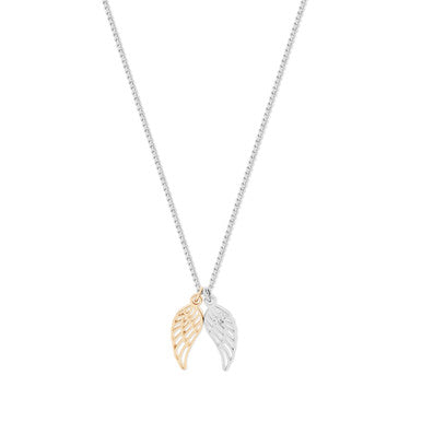 Angel Wings Pendant Necklace | Silver & Gold