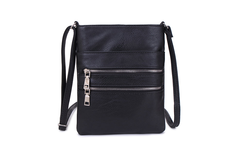 Multi Zip Pocket Crossbody Bag