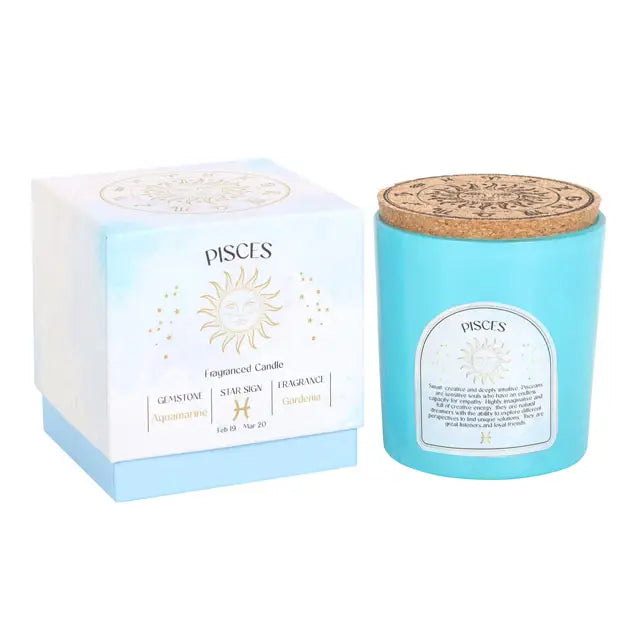 GEMSTONE ZODIAC CANDLE | PISCES GARDENIA