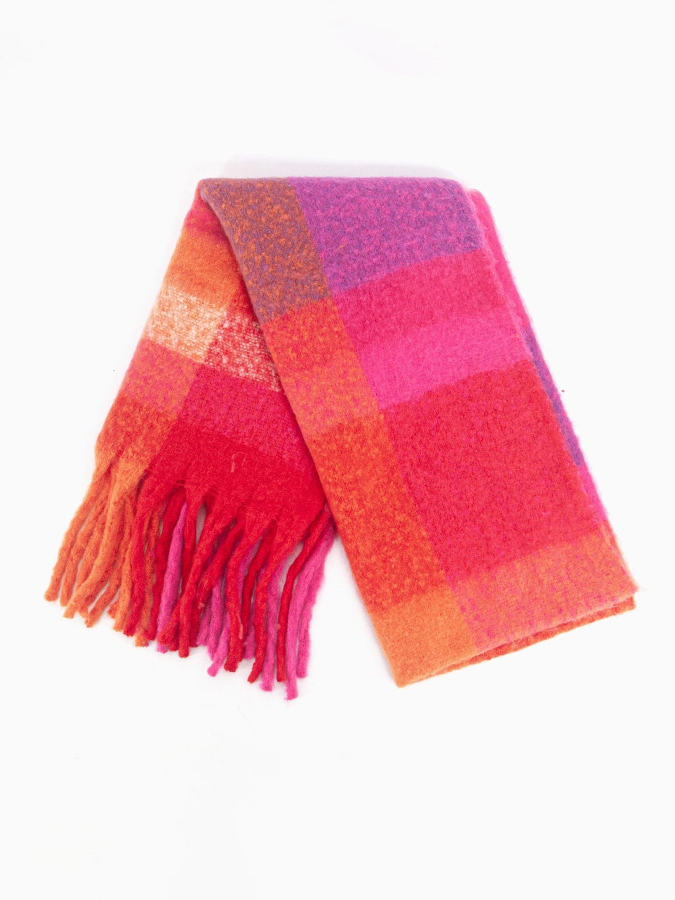 Allie Cosy Winter Scarf | Fuchsia / Orange