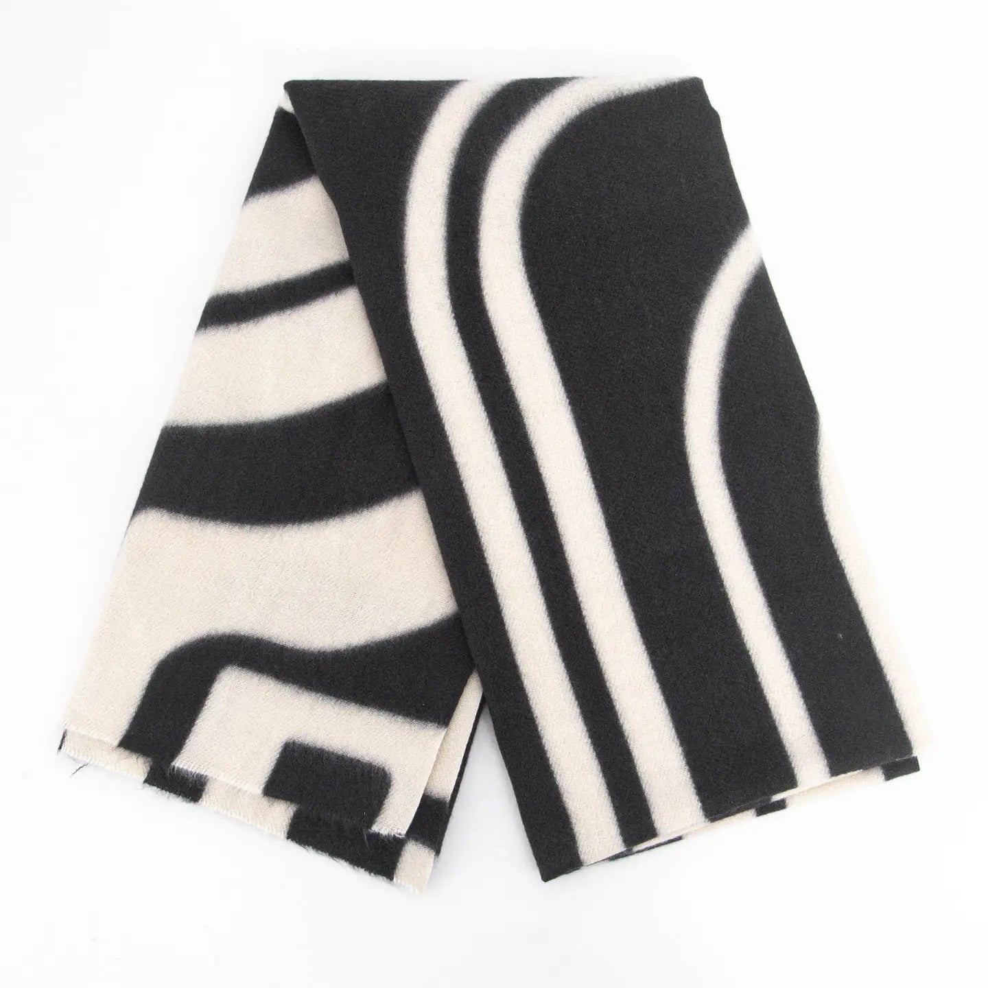 Stripe Geometric Scarf | Black