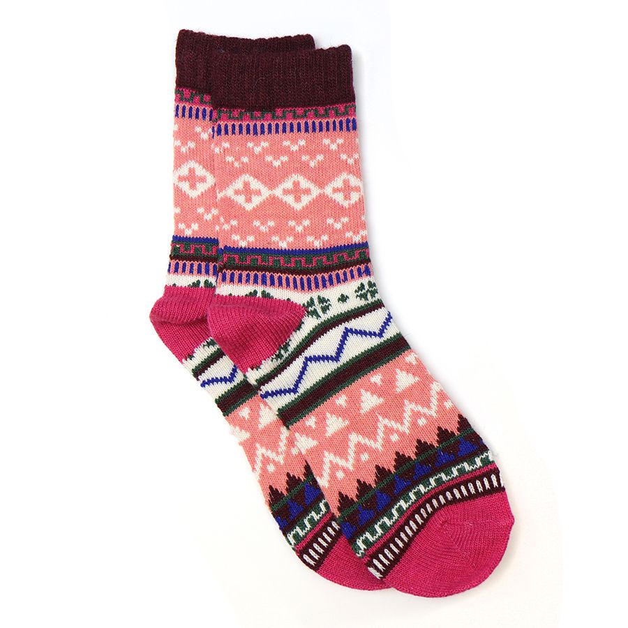 Wool Blend Nordick Socks | Coral Mix