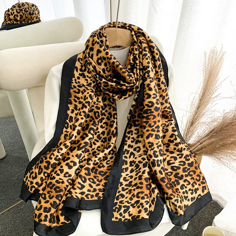 Satin Summer Scarf | Animal Print