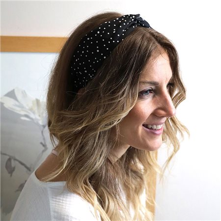 Classic Animal Print Headband | Black Polka Dot