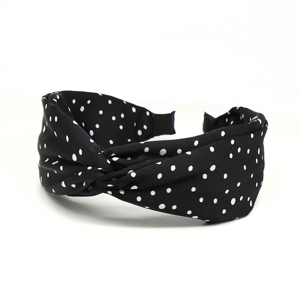 Classic Animal Print Headband | Black Polka Dot