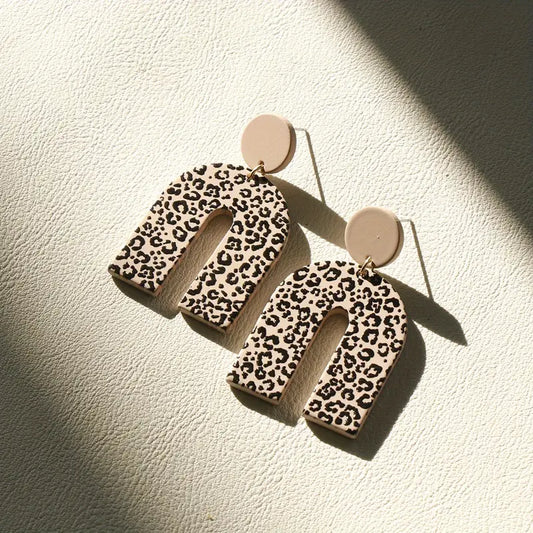 U Shape Acrylic Animal Print Earring