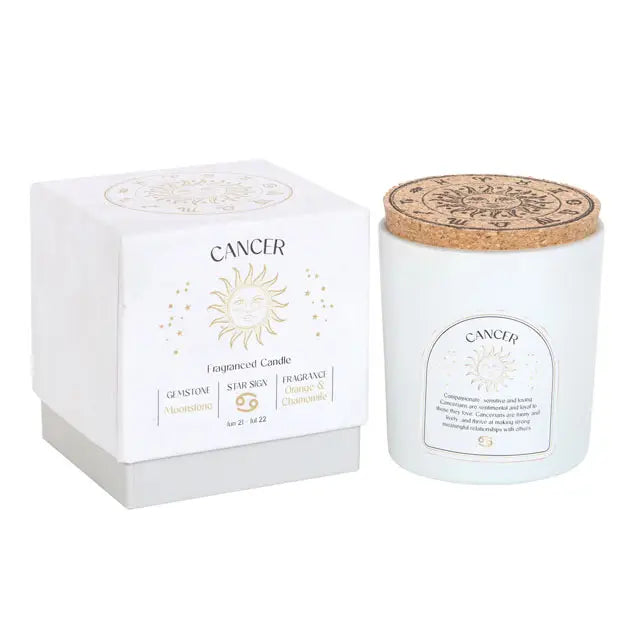 GEMSTONE ZODIAC CANDLE | CANCER ORANGE & CHAMOMILE GEMSTONE ZODIAC CANDLE