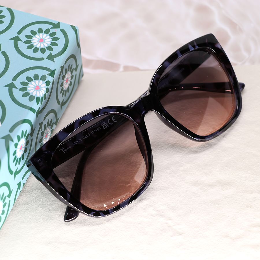 Recycled Tortoiseshell Sunglasses In Blue & Black