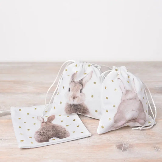 Bunny Drawstring Pouch Bags