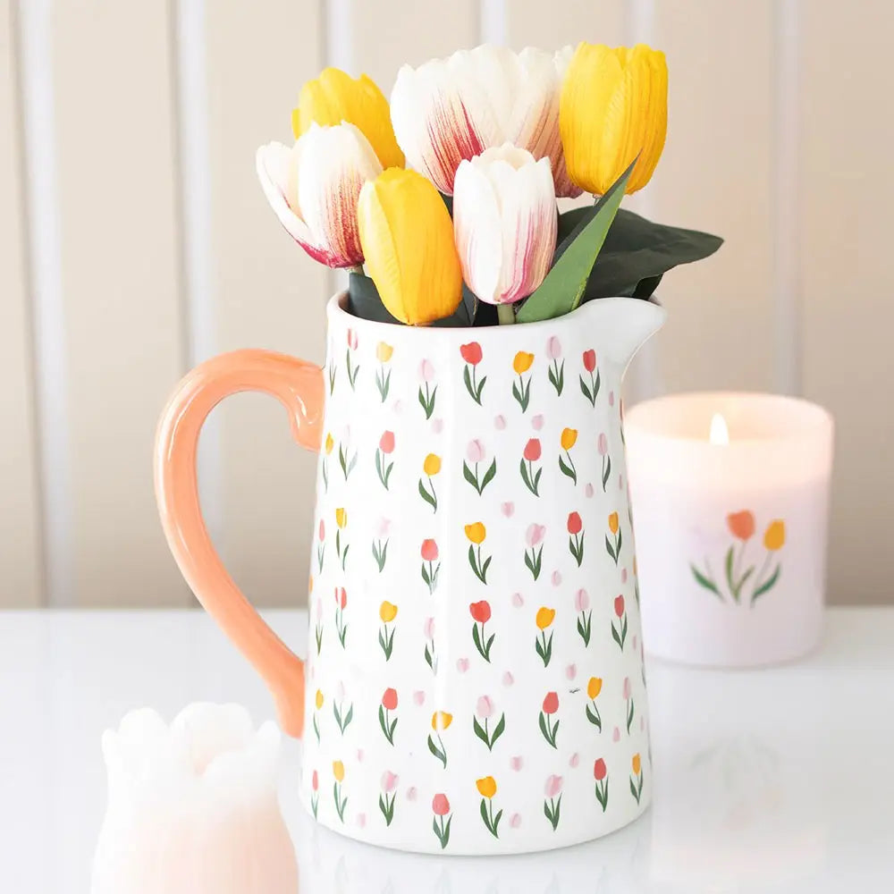 Spring Tulip Print Mother's Day Flower Jug