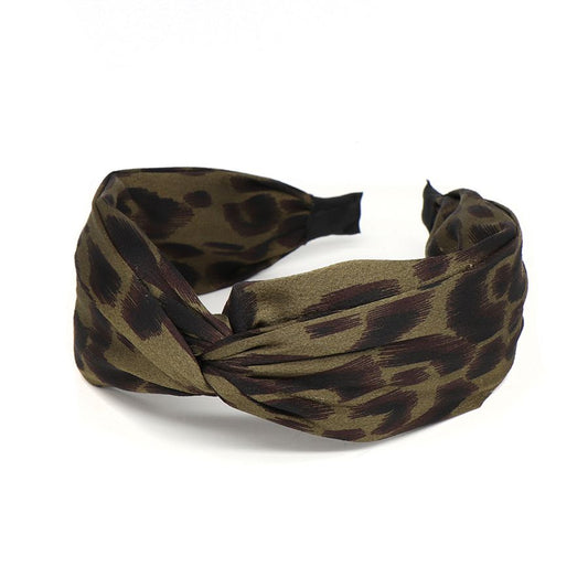 Classic Animal Print Headband | Dark Olive