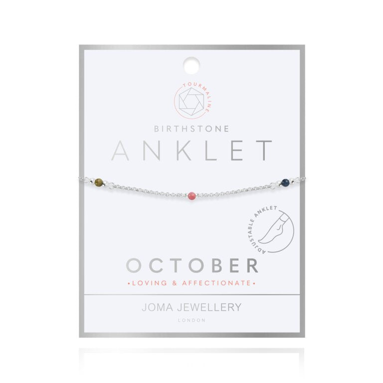 Joma Jewellery Birthstone Anklet | October