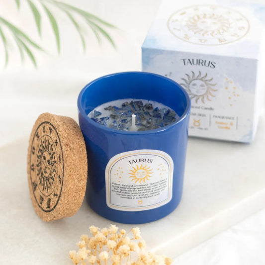 GEMSTONE ZODIAC CANDLE | TAURUS AMBER & VANILLA