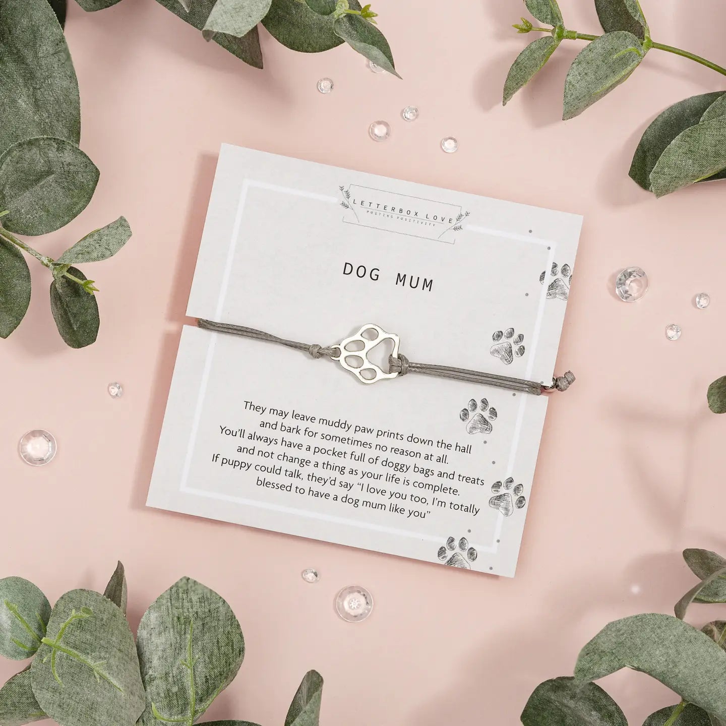 Dog Mum Paw Print Bracelet