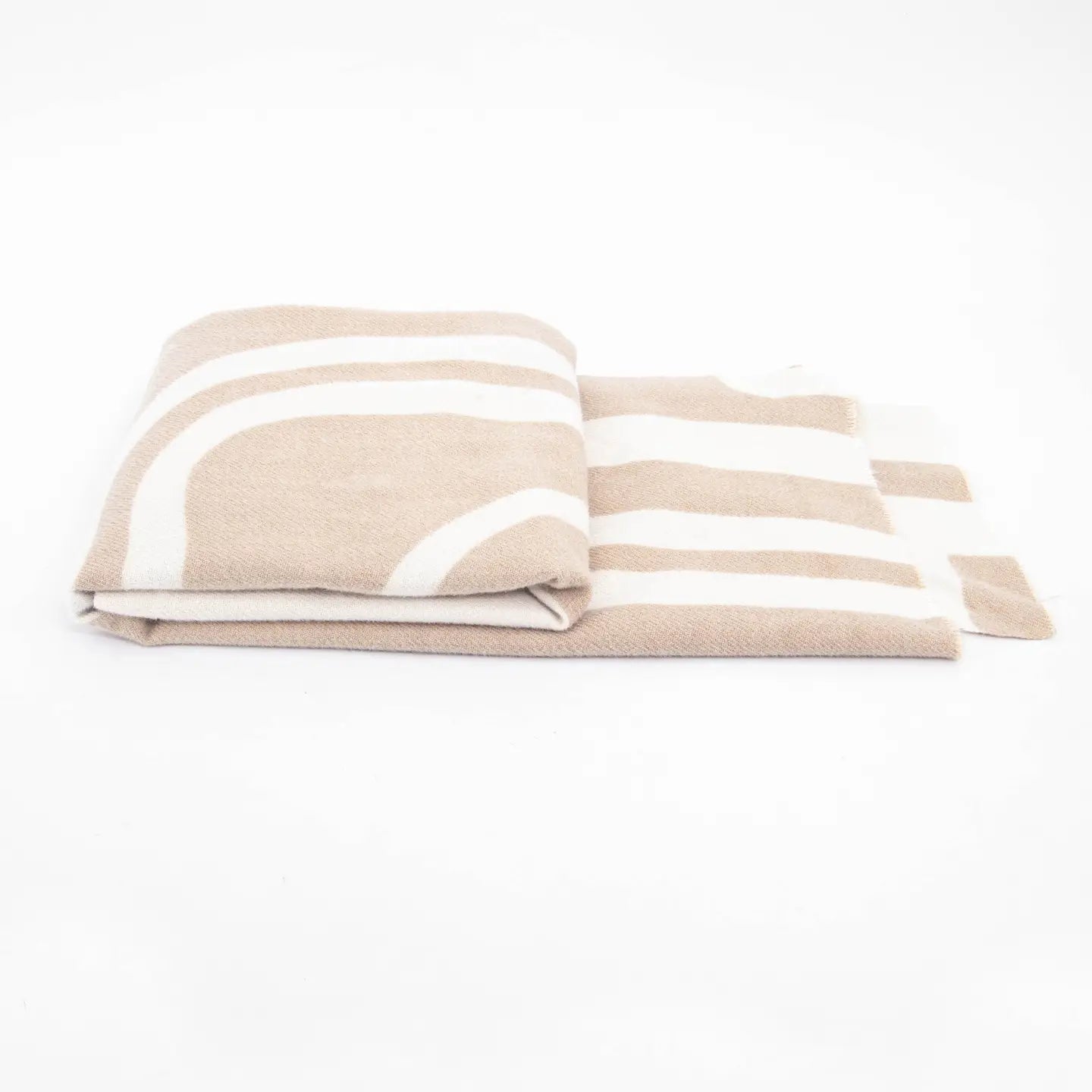 Stripe Geometric Scarf | Cream