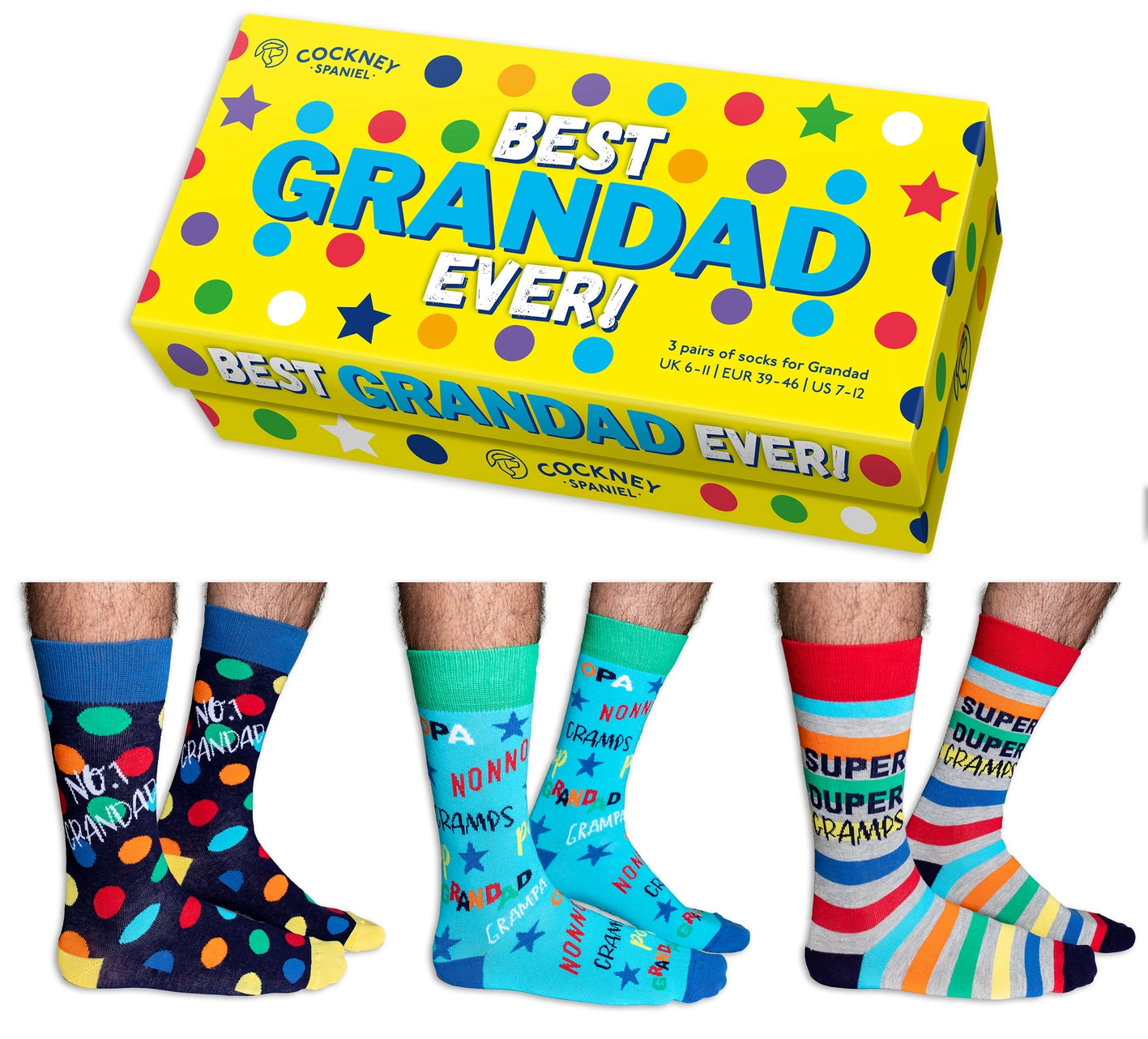 Best Grandad Ever | 3 Pairs Of Socks