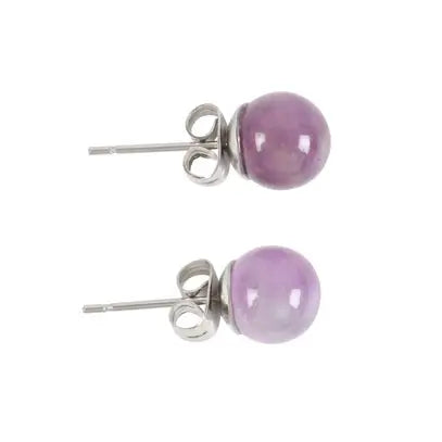 Semi Precious Crystal Earrings | Amethyst