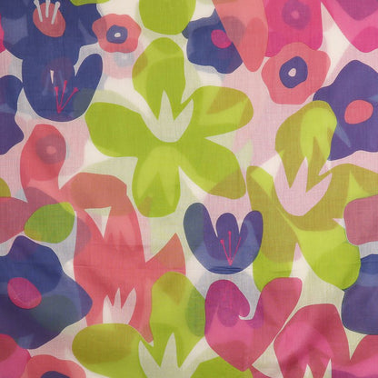 Organic Cotton Green & Pink Retro Print Scarf