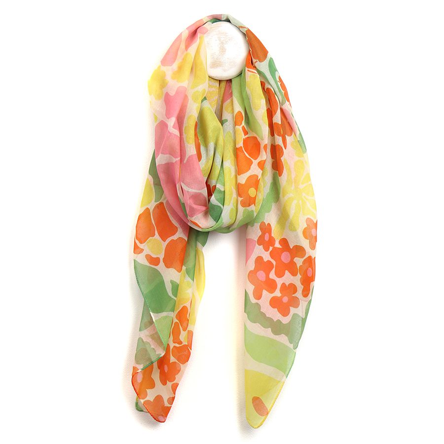 Yellow Mix Recycled Flower Scarf