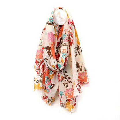 Pretty Summer Floral Print Scarf