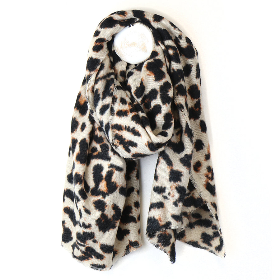 Beige Mix Soft Animal Print Scarf